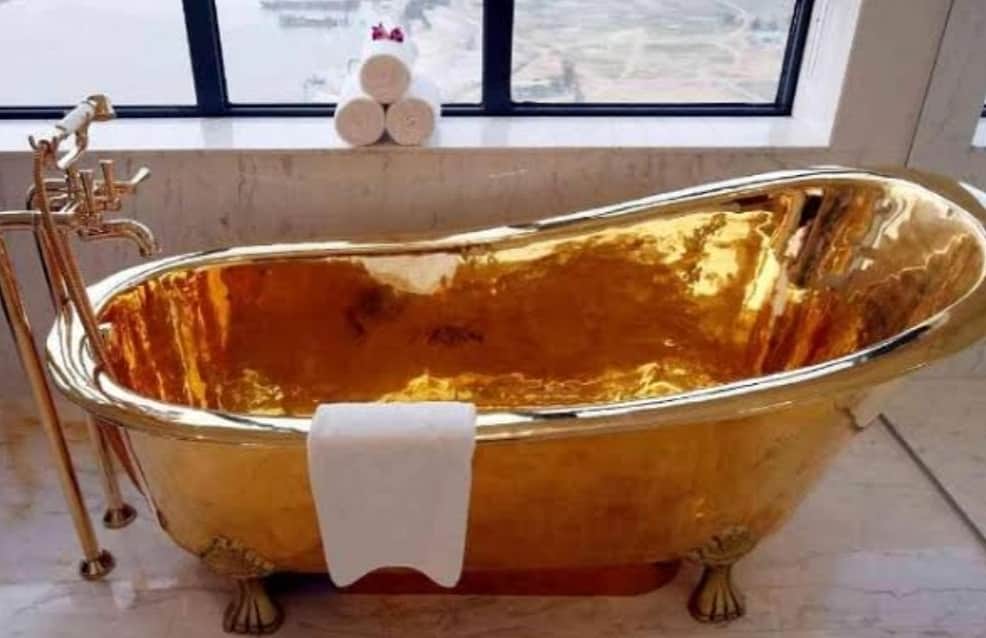 Mike Tyson's Solid gold bathtub: Worth $2.2 Million